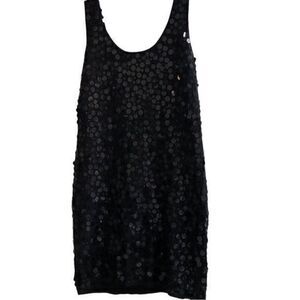 Sequin Scoop Neck Body Con Black Party Dress Size Medium